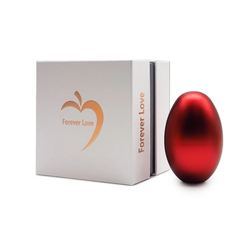Red Gold Double Function Ring Pendant Necklace Jewellery Egg Shaped Metal Box Packaging case Metal Jewelry Boxes