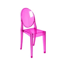 Wholesale modern acrylic crystal PC resin dining chair plastic pink ghost chairs for wedding