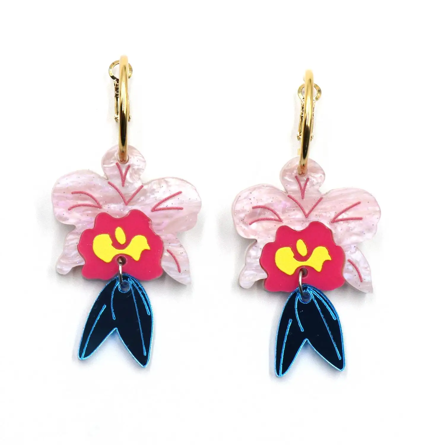 YCXER2478 2024 Latest Design Summer Classic Drop Earrings Factory Supply Acrylic Popular Cherry Blossom for Wedding or Gift