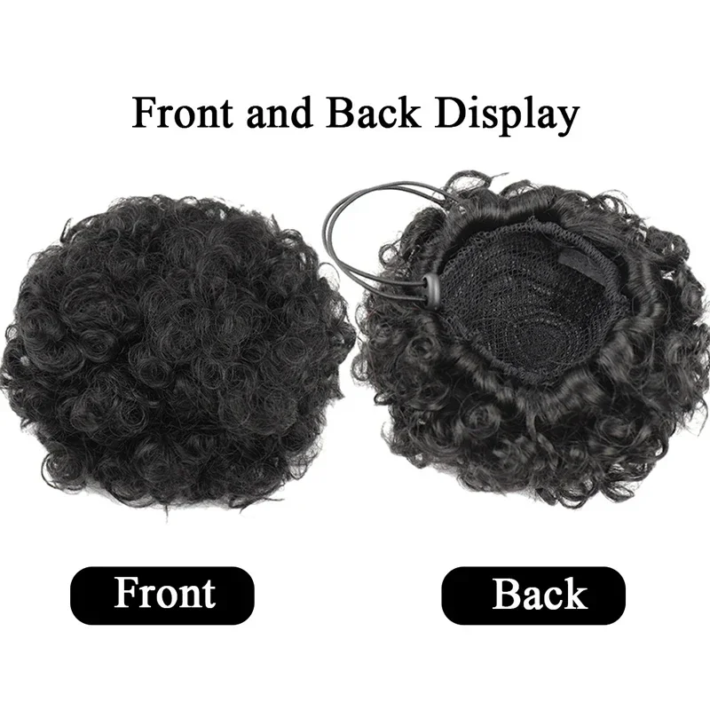 10 Inch Afro Puff Drawstring Paardenstaart Extension voor Zwarte Vrouwen_voghion.com