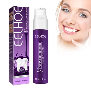 EELHOE Custom Logo Teeth Stain Remover Purple Color Corrector Whitening Teeth Purple Teeth Color Corrector