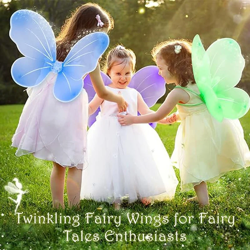 Gupgi Ailes de Papillon pour Enfant 42 cm Halloween Fête Cosplay Fée Déguisement Accessoire