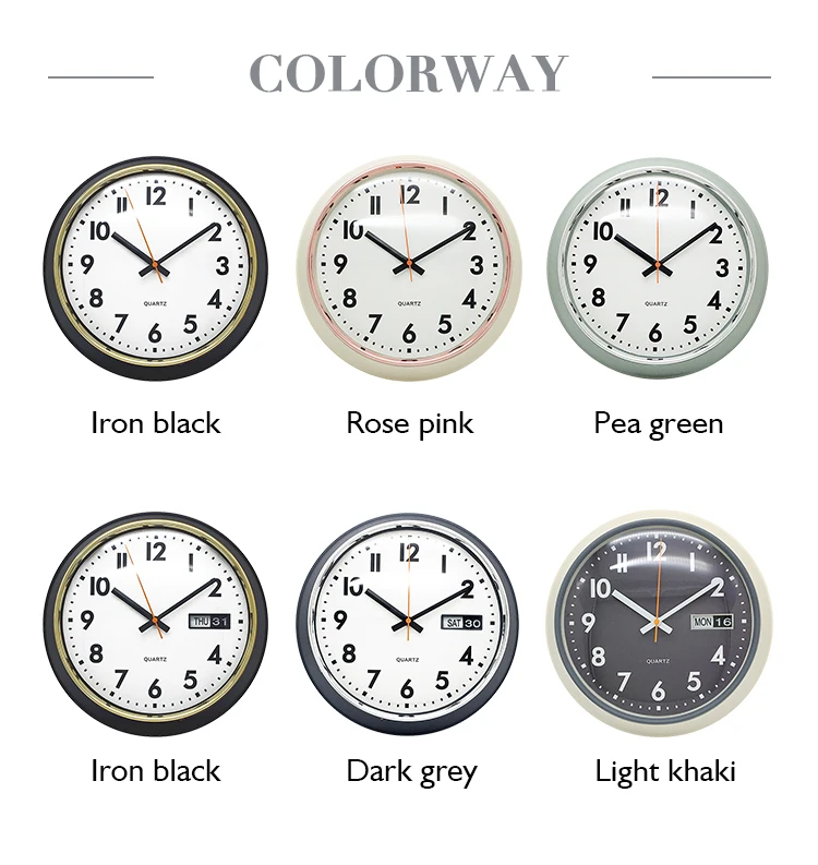 Wholesale 14 Inch Retro Kitchen Wall Clock New Designing Bowl Shape Plastic Large Antique Wall Clock With Date