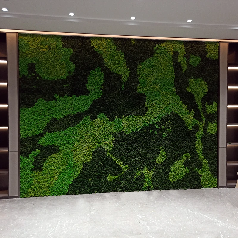 Free Size Customizable Moss Wall Natural Preserved Green Moss Wall Art