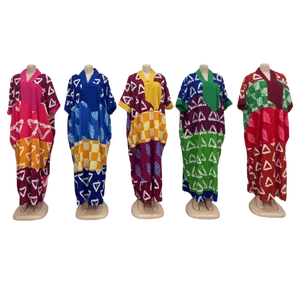 Wholesale New Summer Ethnic Plus Size Casual Printed Loose V-neck Fashion Dress