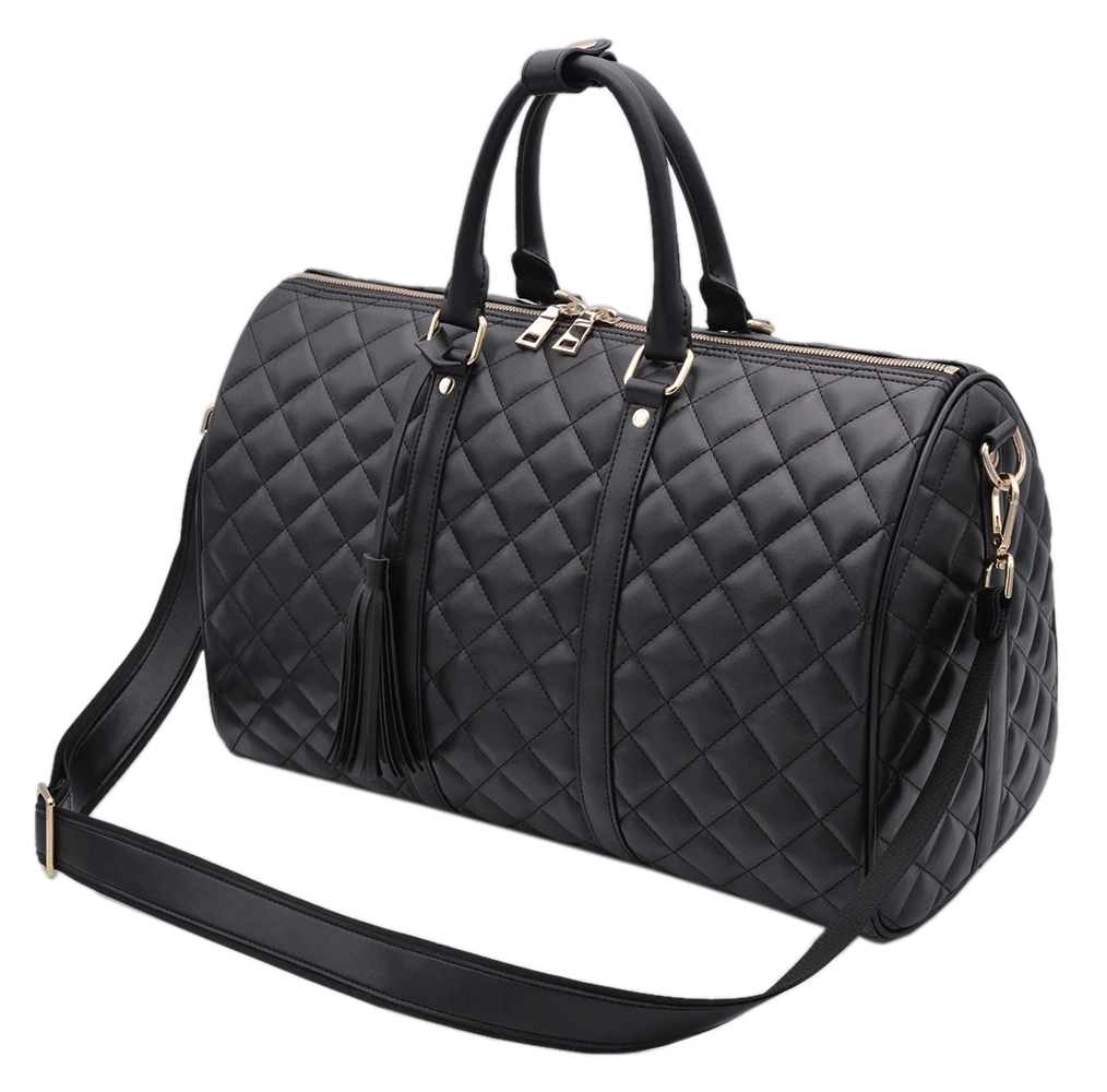 Source 2021 High quality quilted pu stylish leather travel bag