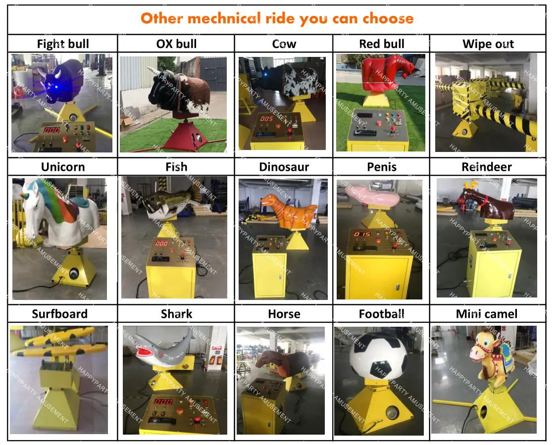 Gravire Rodeo Machine Amusement Park Rodeo Riding Simulator Motor Mechanical Bull Ride ...