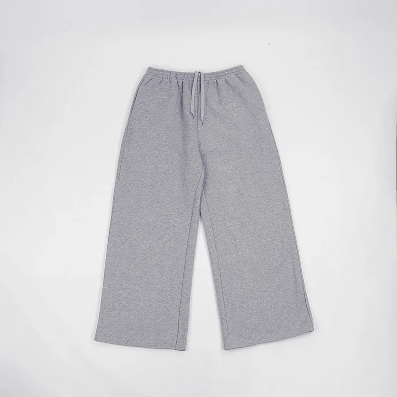 OEM Custom Wholesale Latest Designs Blank Sweatpants Men's Grey Wide Leg Casual Pants