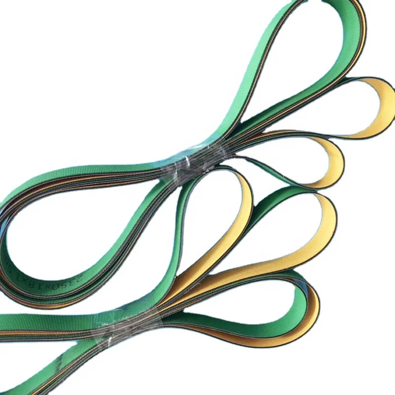 Chenille Spinning Machine Parts Green Yellow Color 2380 mm Chenille Flat Belt for Textile Machine Spare Parts