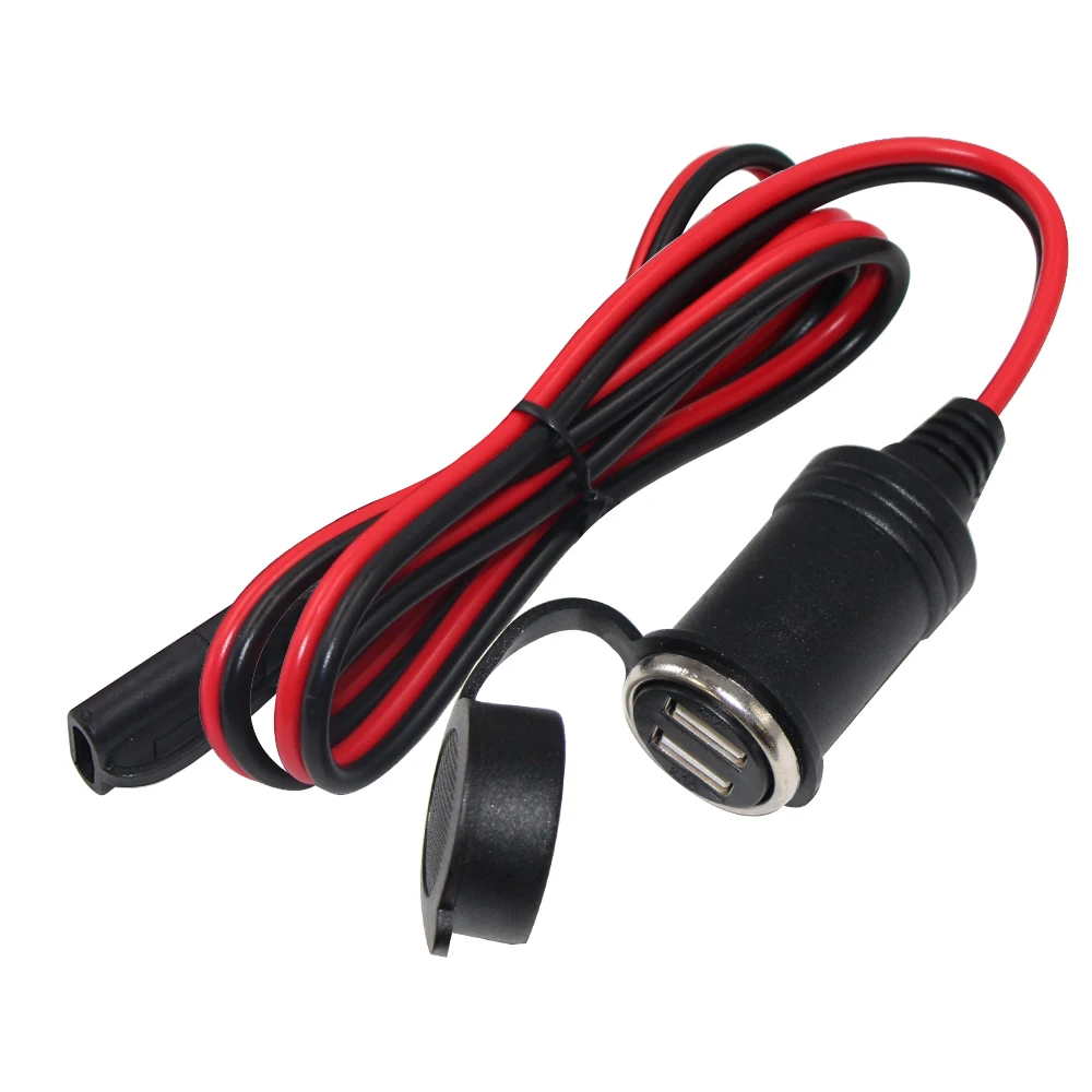 DRRI Prolunga SAE A Presa Accendisigari 12V 16 AWG, Cavo Da 1 Metro Per Ricarica Rapida – Perfetta Per Moto, Camper, Pannelli Solari E Dispositivi DC 12V-24V