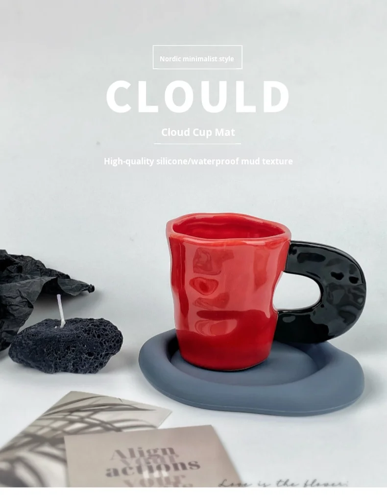 Irregular Silicone Heat-Resistant Tea & Coffee Coaster Cloud Design Household Use 25mm Thick Anti-Slip Anti-Scald supplier