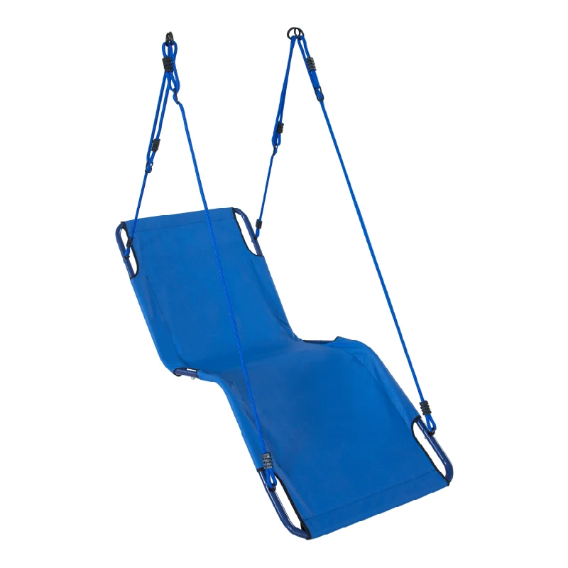 Blue Outdoor High Quality Heavy Adult Swing Bed for Camping Rectangular Fabric Backyard Swing Set for Sale