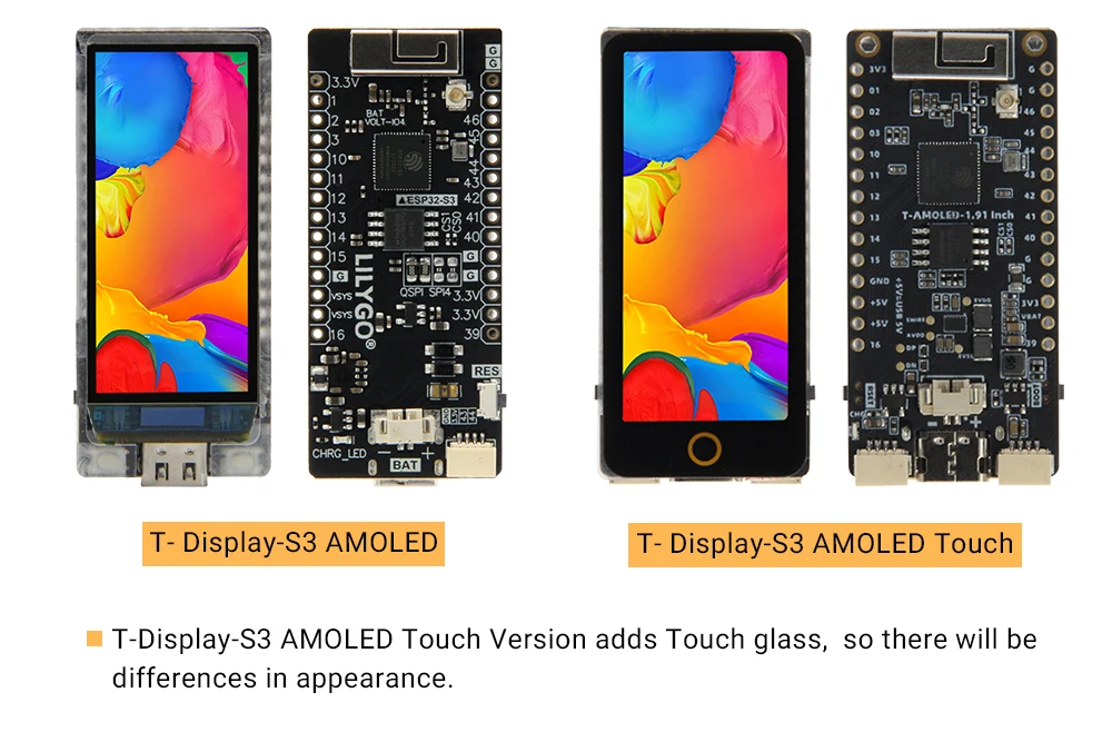 LILYGO TTGO T-Display-S3: 1.91 Inch AMOLED Touch Display Module with ...