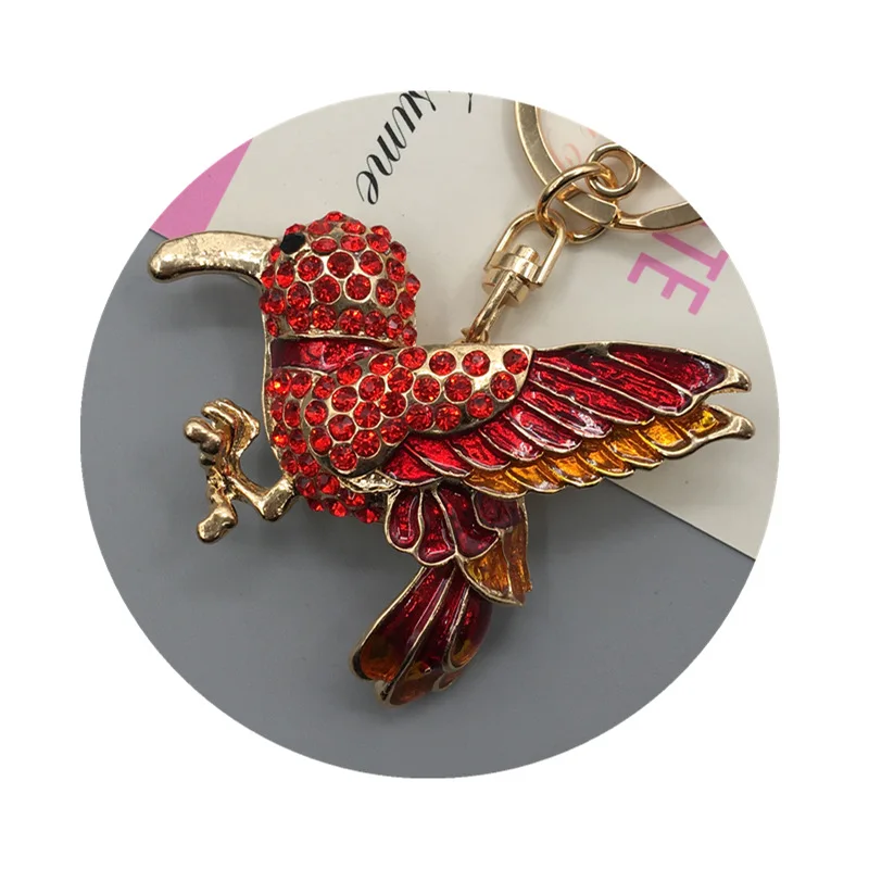 luxury multicolor hummingbird keychain accessories zinc
