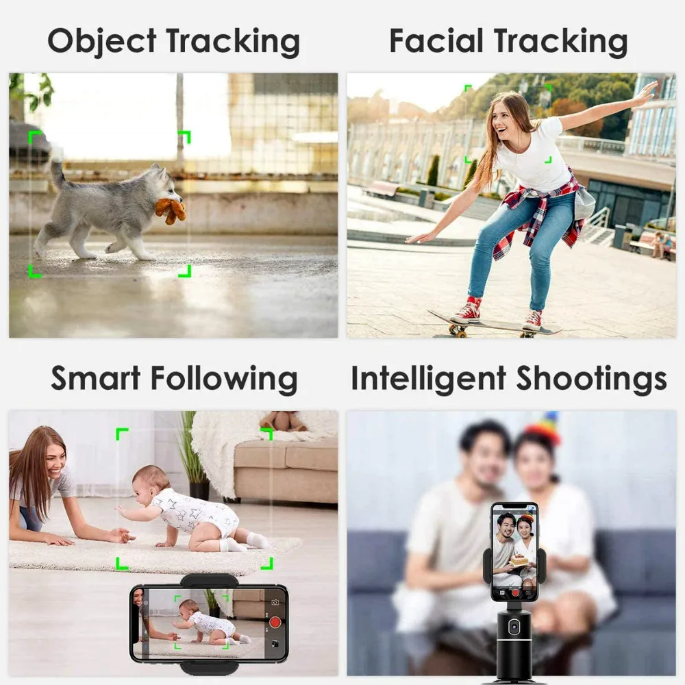Face Tracking Holder Foldable Automatic Smart Selfie Stick Tripod 360 Rotating Face Object Tracking Support Cell Phone Holder