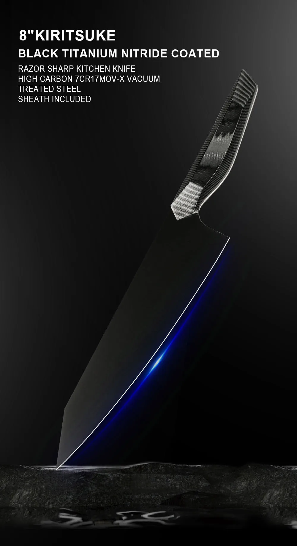 Black Kitchen Knives Carbon Steel Kitchen Knife Stainless Steel Kitchen