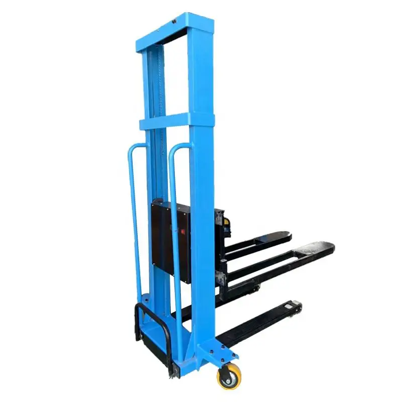 1 Ton Portable Electric Forklift Truck-Mounted Self-Propelled Climbing Self-Unloading Transport Solid Tire Two-Stage 1200MM Fork manufacture