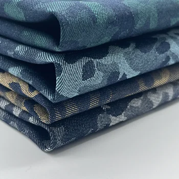 Wholesale High Quality Camouflage Jacquard Denim Fabric Bags Shoes Pants Fabric Jeans Fabric Denim