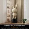Off-white Cupid Rabbit Floor Ornament + Black Base