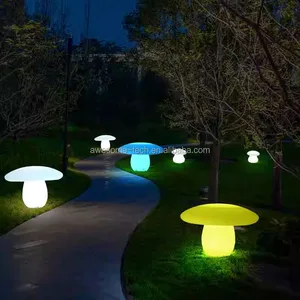 RGB Color-Changing LED Mushroom Lamp for Garden Patio Landscape Outdoor Illuminated Night Light with Remote for Holiday Lighting