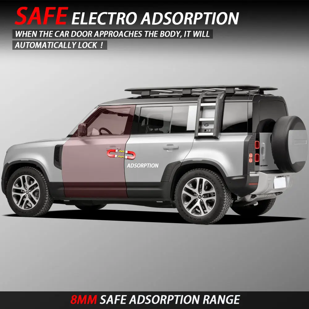 Electric Suction SOFT CLOSING VACUUM DOOR LOCK Anti-pinch Car Door Soft Closer for Defender 2020+