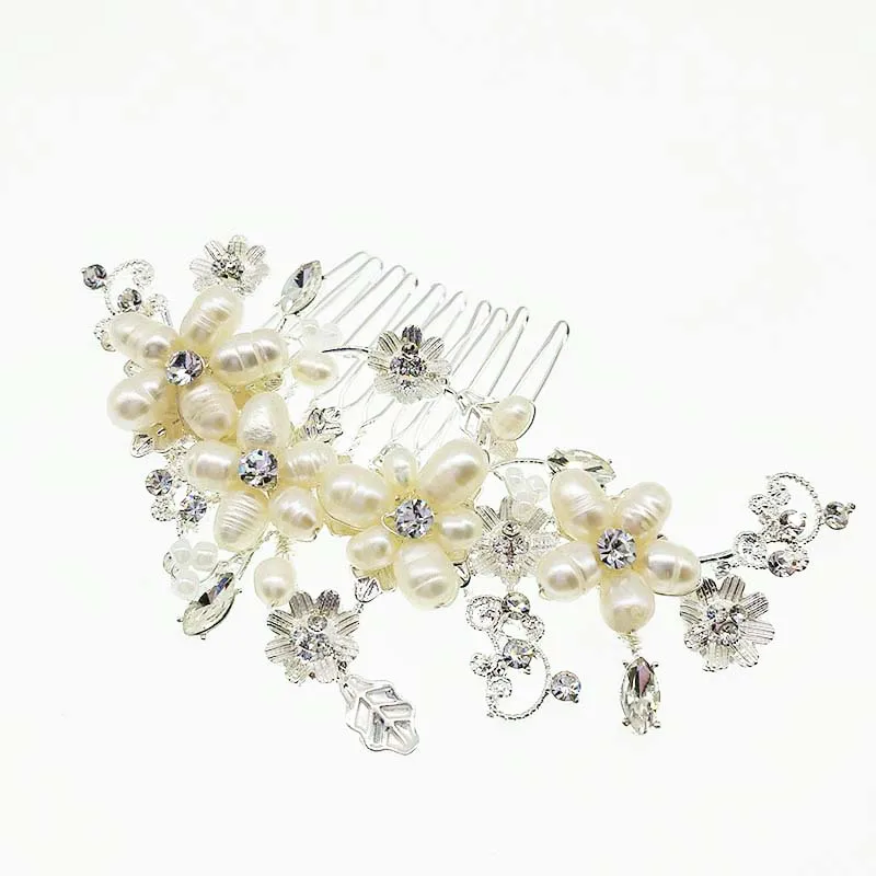 
 SHSS2004 серебряный цвет жемчужные аксессуары для волос свадебные гребни для волос  