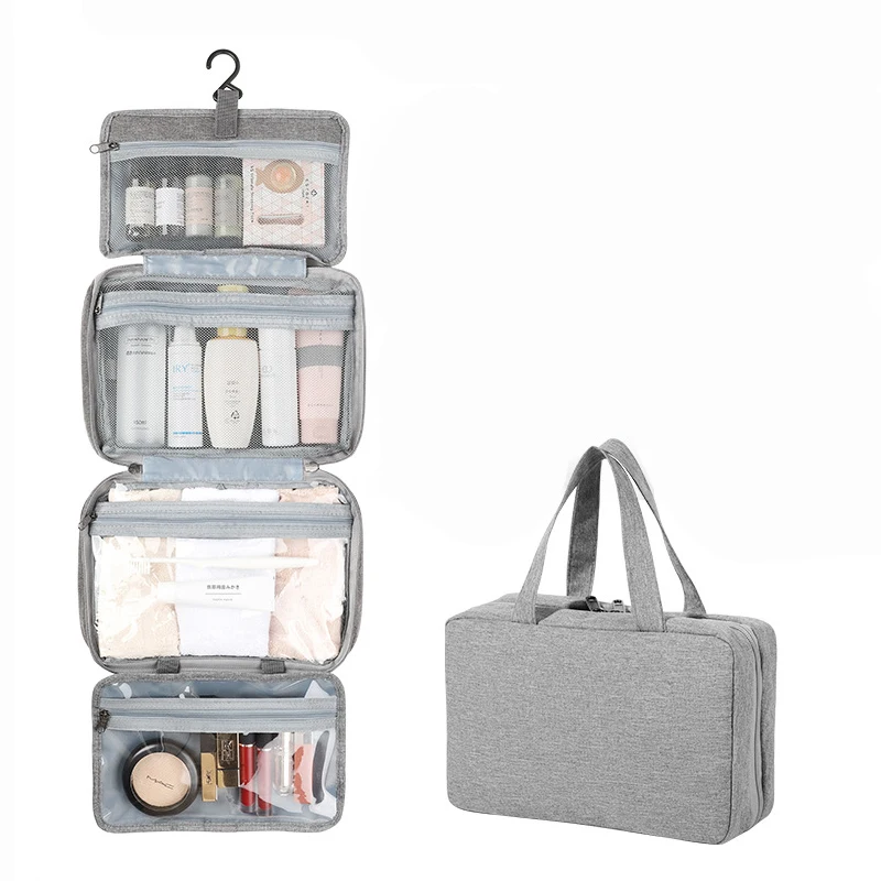 Сумки для туалетных принадлежностей путешествий Женская водонепроницаемая большая косметичка макияжа дорожный Органайзер аксессуаров с подвесным крючком