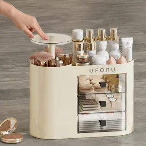High-end Modern Multifunctional Sustainable Plastic Space-Saving Large Capacity Top-Press Jewelry Box for Kitchen Living Room