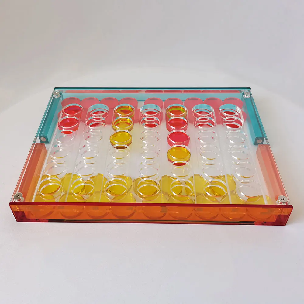 Acrylic Connect 4 In A Row Game с сумкой для переноски и монетами