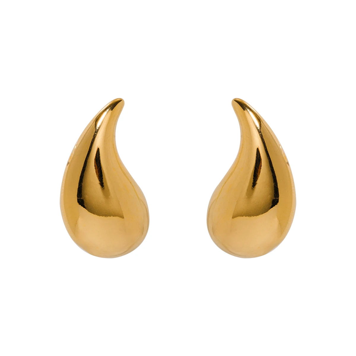 J & D Moda Jóias 18K Banhado A Ouro Brincos Tear Drop Aço Inoxidável