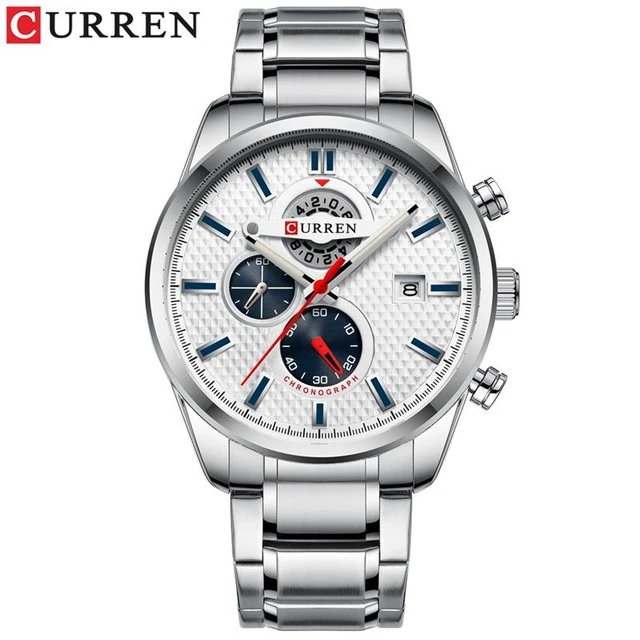 CURREN Waterproof Chronograph Men Watch Luxury Gold Stainless Steel Sport Date Male Clock