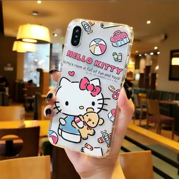 Hello Kitty Clear Soft Tpu Case For Iphone 14 13 12 11 Pro Max X Xs Xr ...