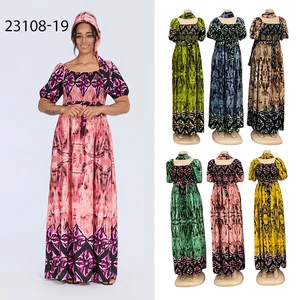 Wholesale New Spring Round Neck Casual Elegant Women's Printed Short Sleeve Loose Dress