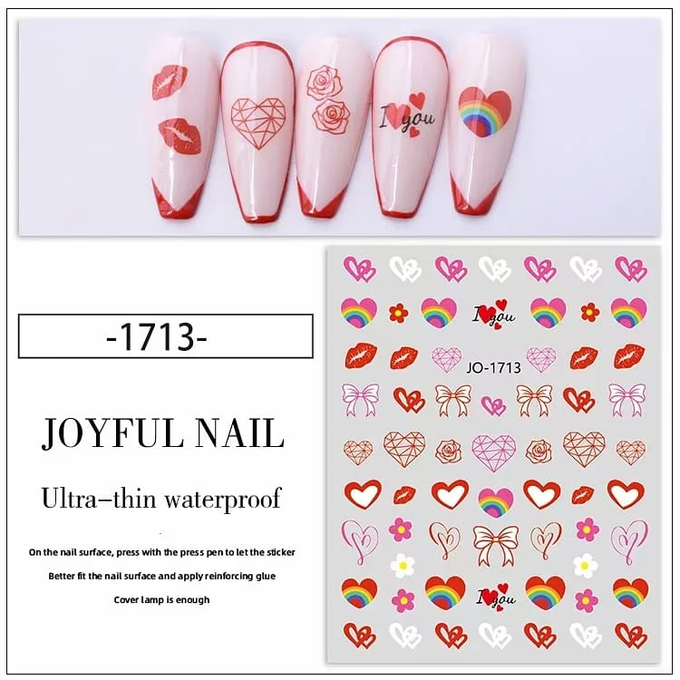 Red LV And Supreme Brand Nail Art Sticker Sheets (JO-396) - Nail Supplies  Mumbai