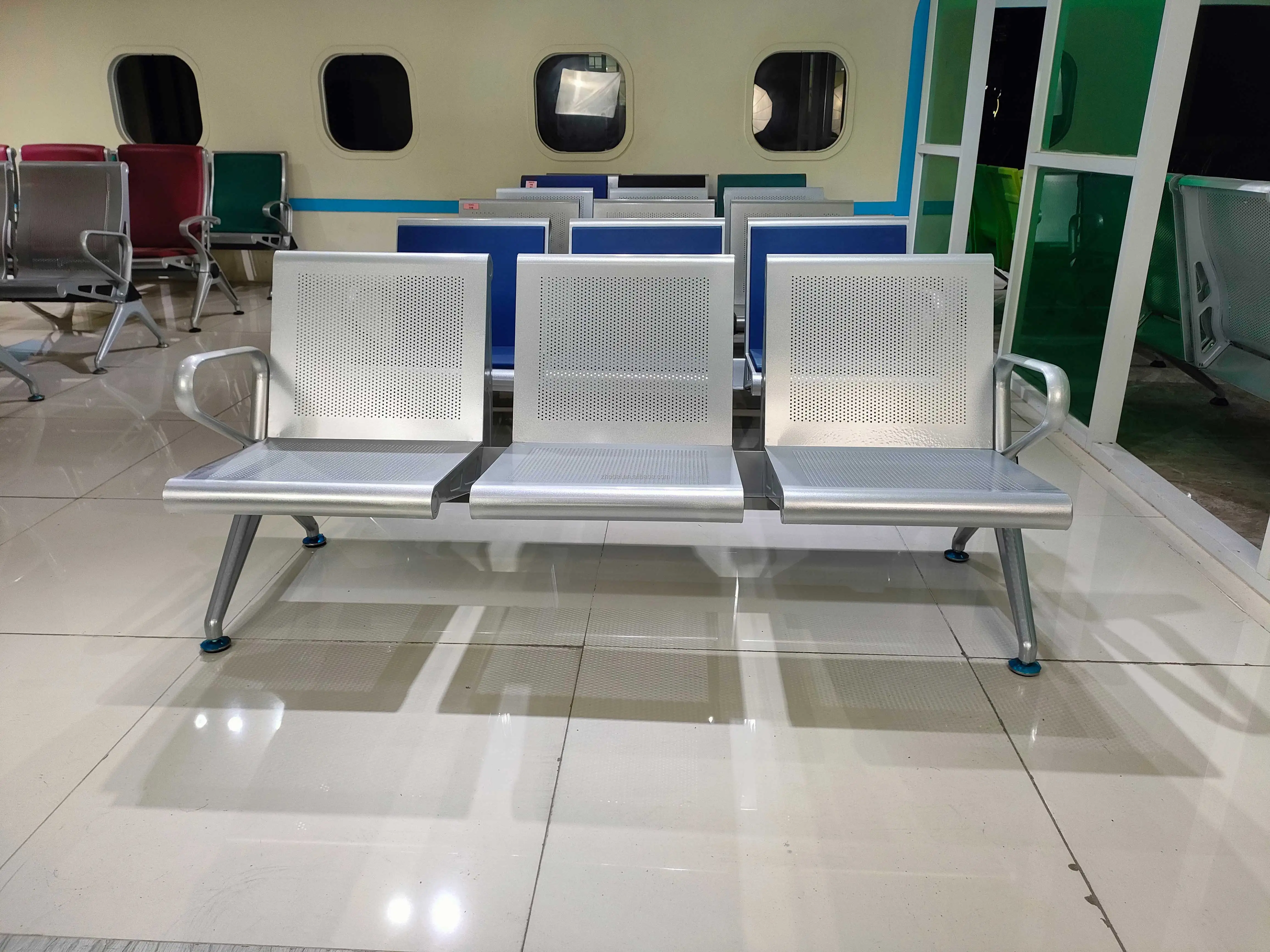 Customized High Quality Modern Design 3-Seater Stainless Steel School Clinic Dental Office Waiting Chair for Gym Hospital Public 4