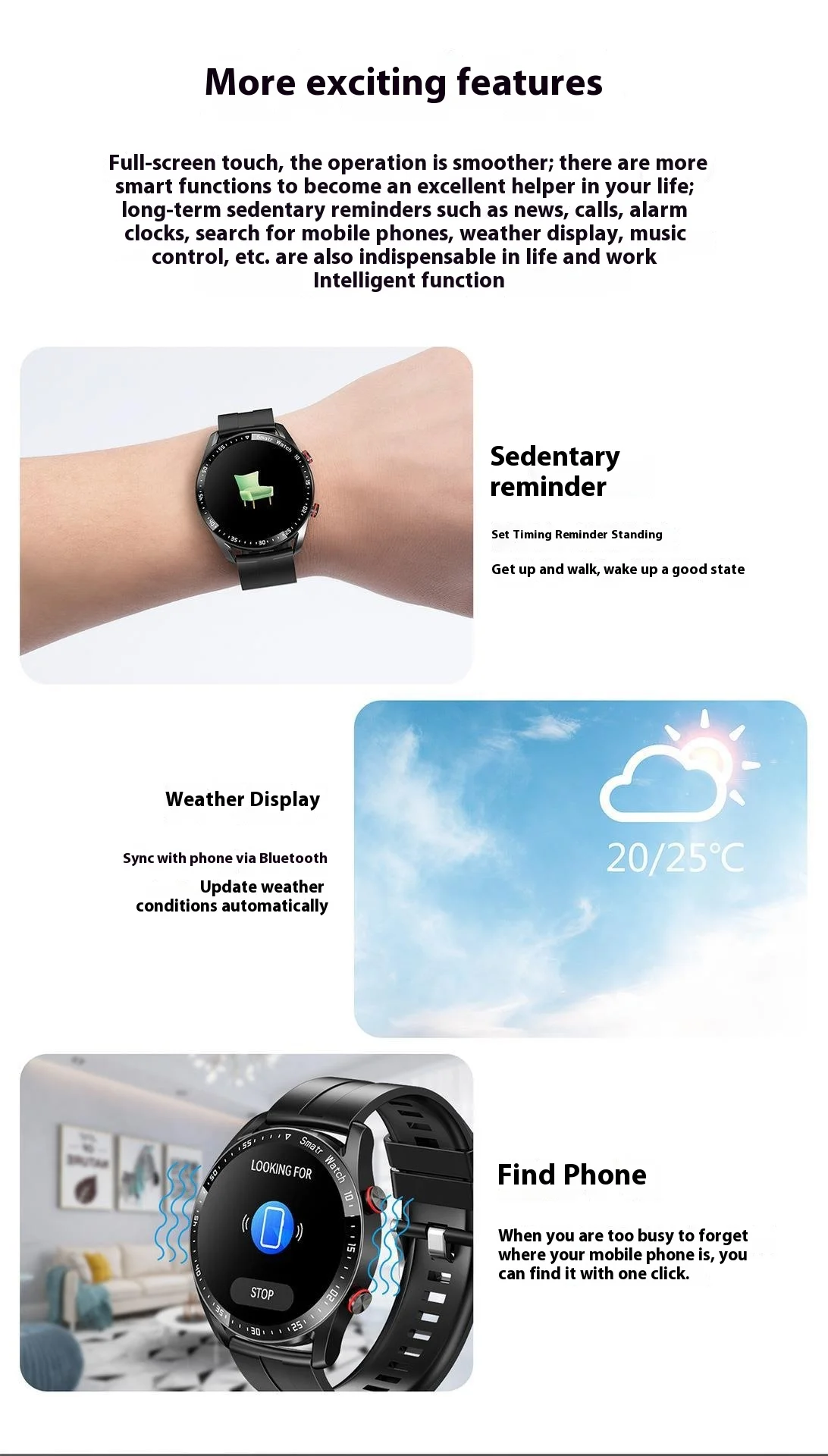 Smart Watch Business BT Call Answering Fitness Tracker IOS Waterproof