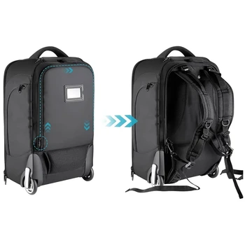 Custom Waterproof Travel Large Capacity Camera Video Roller Bag Digital Gear DSLR Camera Bag With Wheels Trolley Camera Backpack detail image