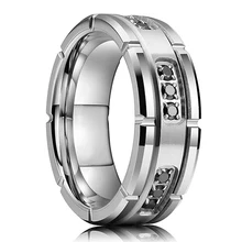 Silver plated cubic zircon inlay tungsten carbide ring comfort fit cz inlay couple tungsten carbide rings men