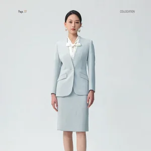OEM & ODM Classic Simple Women's Polyester Fiber Suit in Pure Color for Business Negotiations