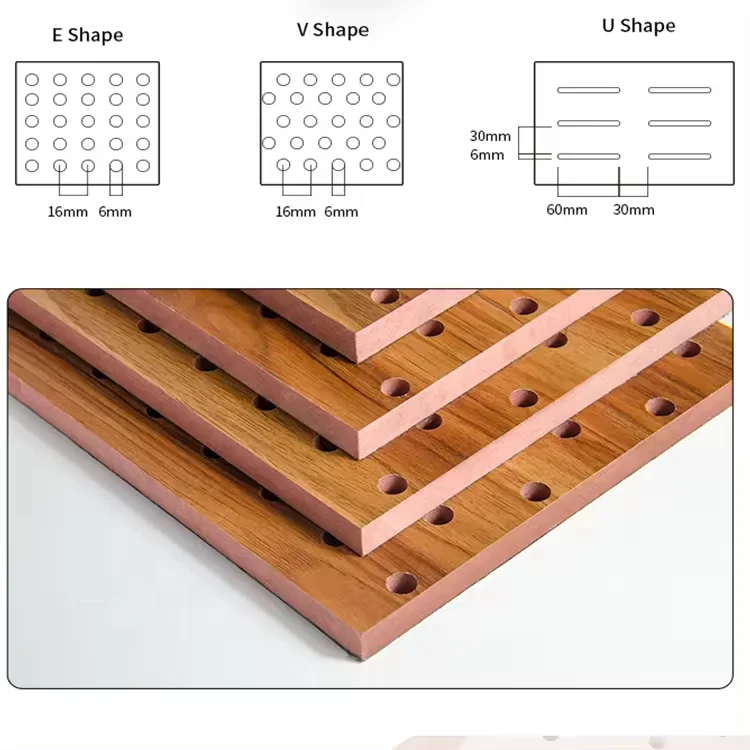 TianGe Pakistan Other Soundproofing Perforated Plywood Laminate Veneer Sound Absorbing Mdf Wood Acoustic Panels