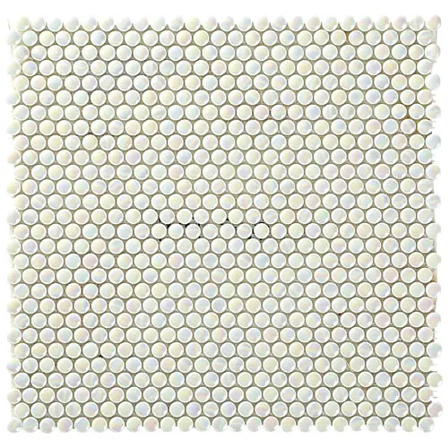 Export designs outdoor glass mosaic adhesive round white color sheets wall decor mosaic tiles