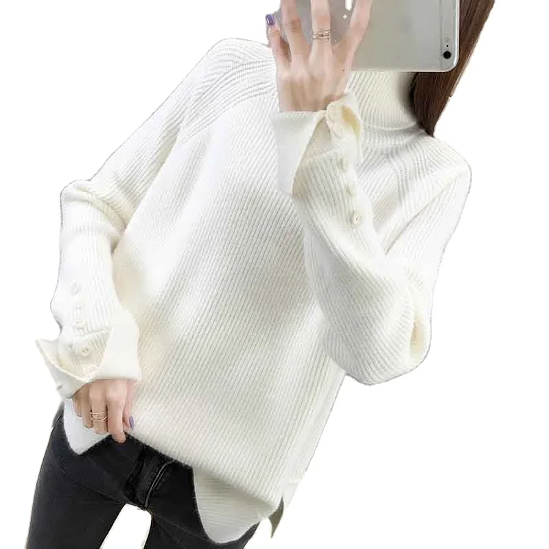 Winter Casual Long Sleeve Cashmere Womens Sweater Clothing Premium Red