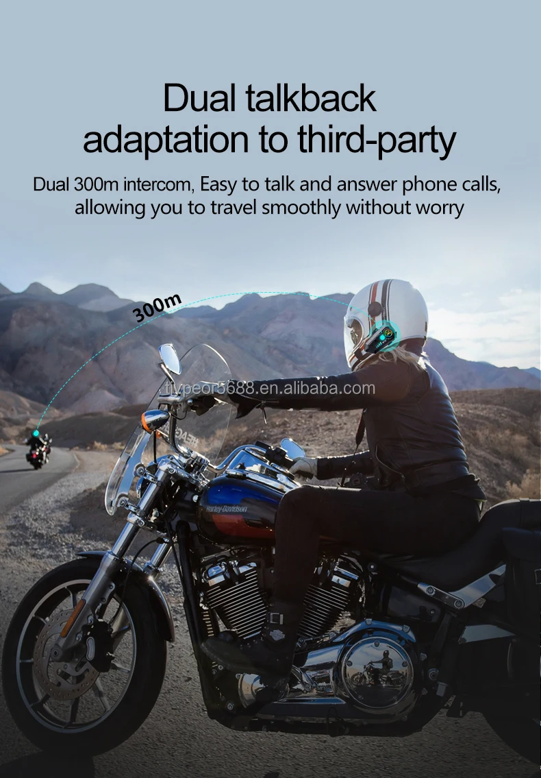 product tiypeor intercom for motorcycle helmet wireless handsfree headset stereo music speaker call control for motocross helmet-2