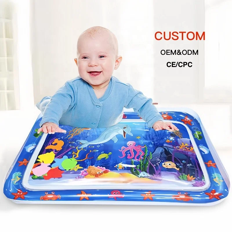 Mart New Design PVC Tummy Time Infant Mat Baby Water Mat Toys Kids Inflatable Water Play Mat