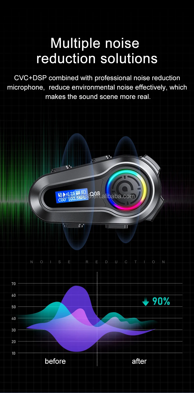 product tiypeor high quality cycling helmet headphones waterproof wireless 40mm diameter high quality speaker motorcycle intercom-8