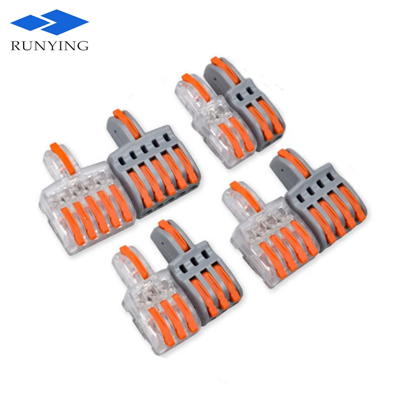 Quick Electric Connector Splitter Universal Compact Lever Connector 1 in 4 Out Wiring Terminal Block