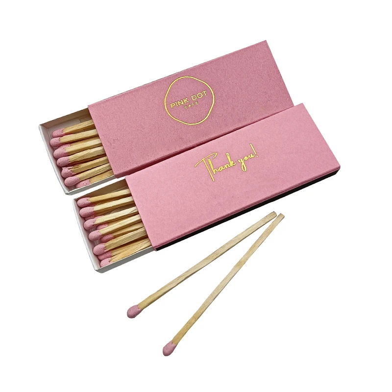 Customizable Stick Pink Match Boxes,Custom Safety Match Gold Logo And ...