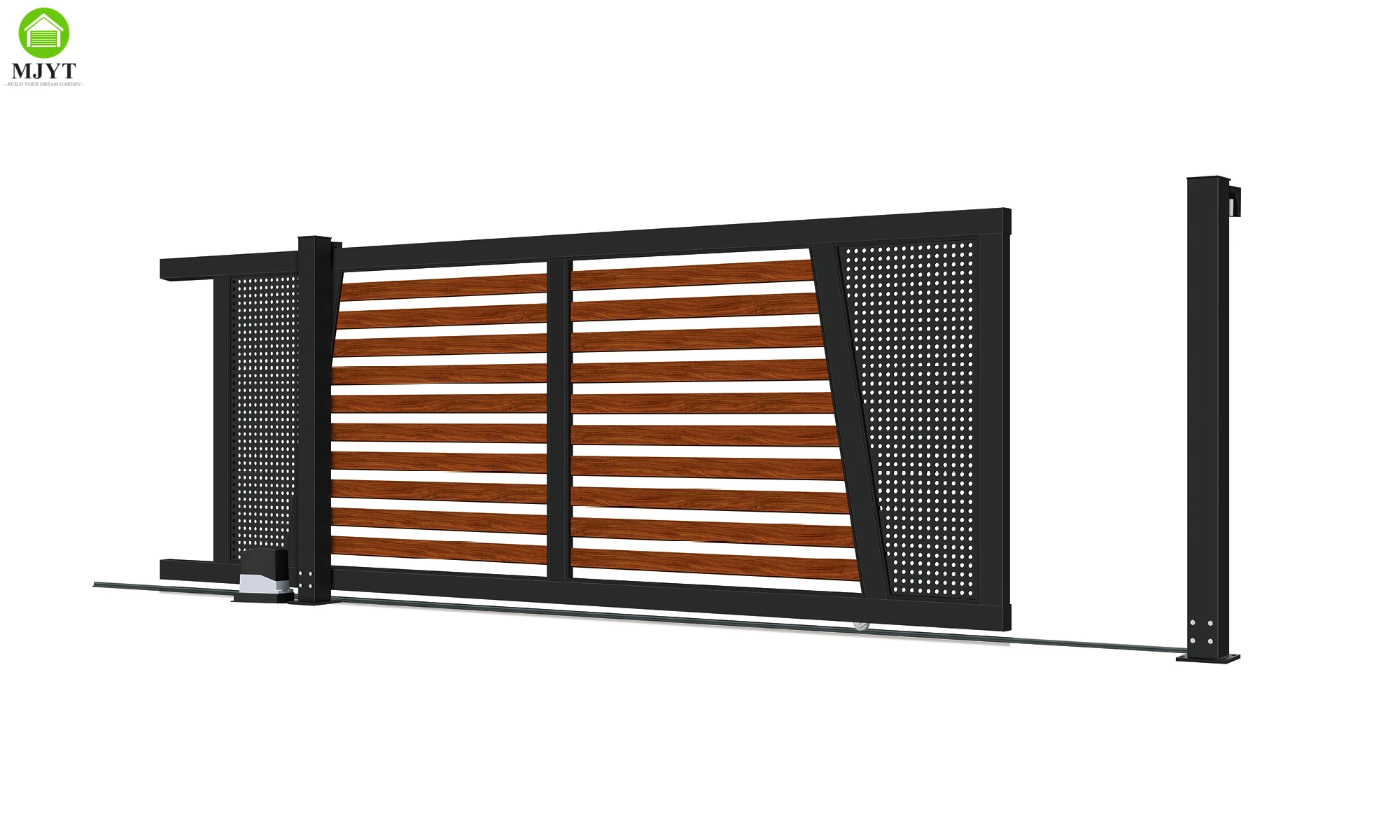 Custom Made Aluminum Sliding Gate Foshan Factory Supply Driveway