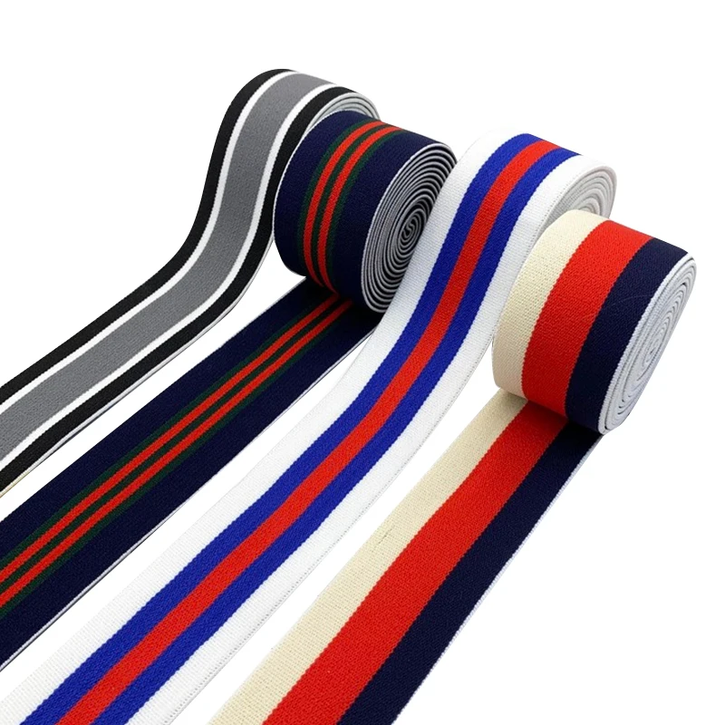 Garment Accessories Colorful Printed Polyester Nylon Webbing Band Woven logo Spandex Elastic Webbing Strap