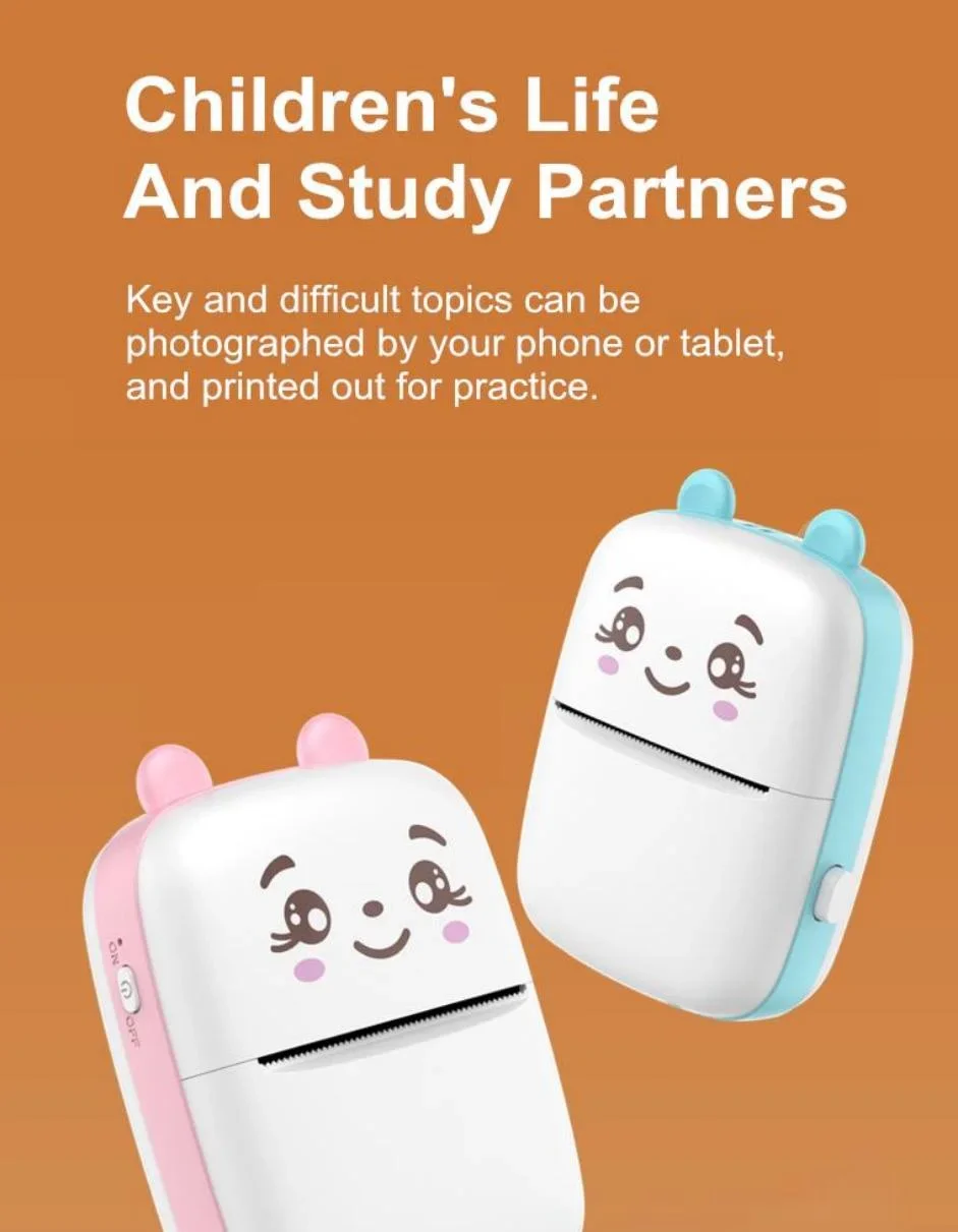 Bt 4.0 Inkless Mini Pocket Photo Printer Mobile Phone Printer Sports Portable Travelling Printer Foto